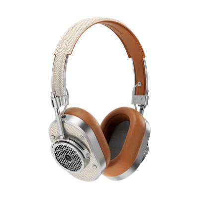 Master & Dynamic ® Mh40 L/uniform Wireless Over-ear Headphones In Silver Aluminum/beige Quadrille Canvas