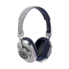 Master & Dynamic ® Mh40 L/uniform Wireless Over-ear Headphones In Silver Aluminum/navy Quadrille Canvas