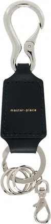 Master-piece Black & Silver Gloss Keychain In Black