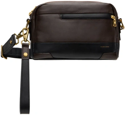 Master-piece Brown & Black Gloss Shoulder Bag In Burgundy