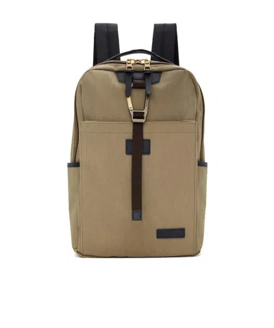 Master-piece Camel Two-way Zipper Backpack In Brown