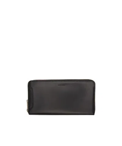 Master-piece Logo Embossed Zipper Wallet In Black