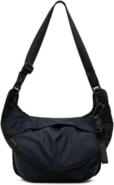 Master-piece Navy Face Front Bag In Blue