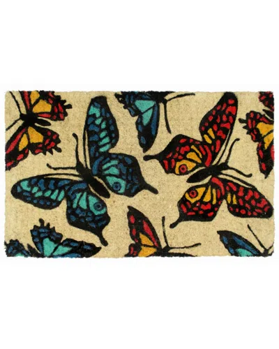 Master Weave Butterfly Coir Hand-loomed Doormat