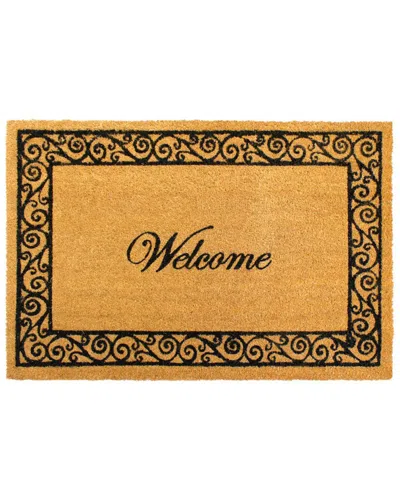Master Weave Scroll Border Welcome Coir Doormat