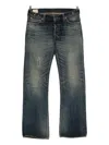 Mastercraft Union Buttoned Belt-loop Jeans In Blue