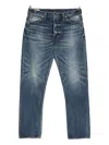 Mastercraft Union Faded Button-fly Jeans In Blue