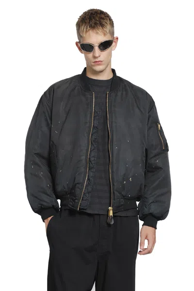 Mastercraft Union Kaiga Washed Nylon Bomber In Black