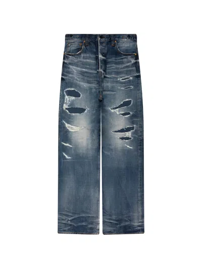 Mastercraft Union Repaired Relaxed Jeans In Blue