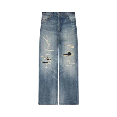 Pre-owned Mastercraft Union Showa Relaxed Natsu Ao Repaired 'light' | Blue | Men's Size 34