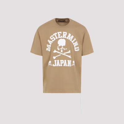 MASTERMIND JAPAN BEIGE JAPAN UNIVERSITY T-SHIRT