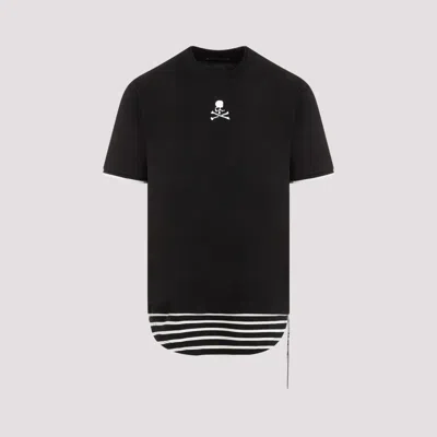 MASTERMIND JAPAN BLACK LAYERED COTTON T-SHIRT