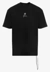 Mastermind Japan Wool T-shirt With Unique Skull Design And Adjustable Hem In Black