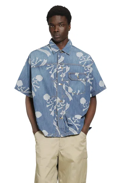 Mastermind Japan Aloha Ss Denim Shirt In Blue