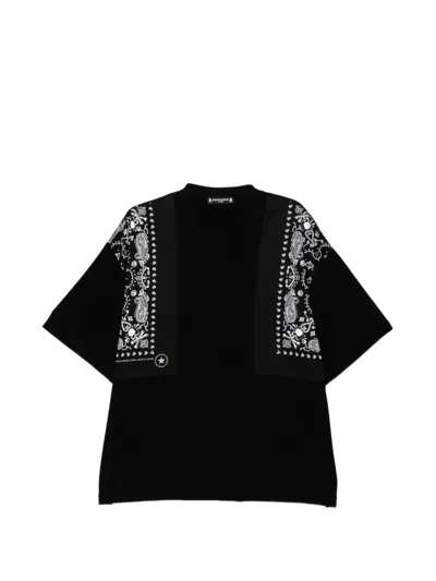 Mastermind Japan Bandana Panelled T-shirt In Black