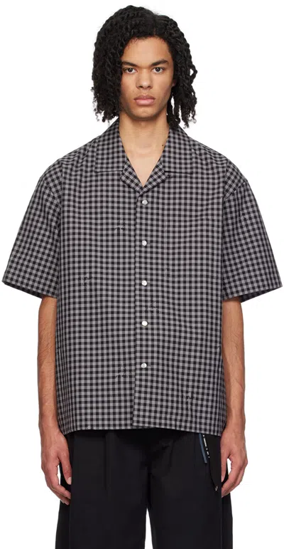 Mastermind Japan Black & Gray Check Shirt In Black X Gray