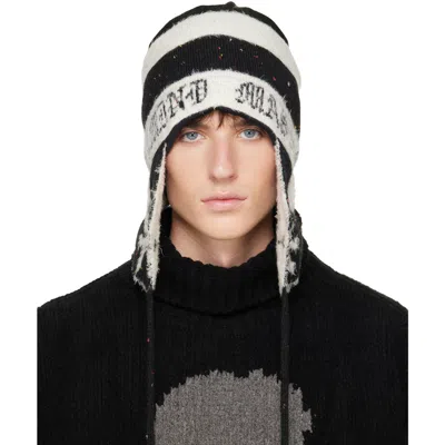 Mastermind Japan Black & White Cashmere Tweed Beanie