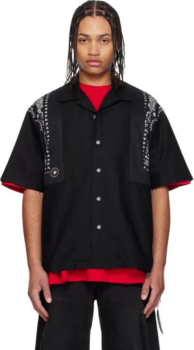 Mastermind Japan Black Bandana Short Sleeve Shirt