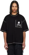 Mastermind Japan Black Boxy Cross-stitch T-shirt In Black