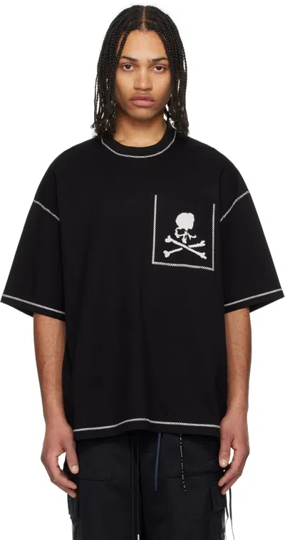 MASTERMIND JAPAN BLACK BOXY CROSS-STITCH T-SHIRT