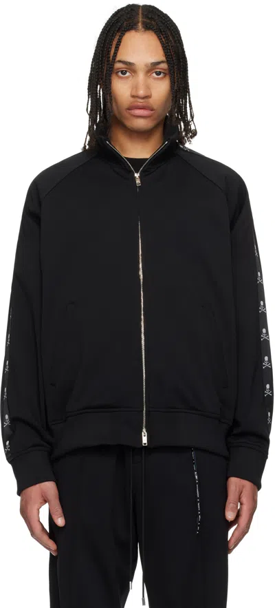 Mastermind Japan Black Boxy Skull Tape Jersey Track Jacket