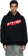 Mastermind Japan Black Distressed Hoodie In Black