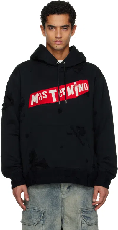 Mastermind Japan Black Distressed Hoodie