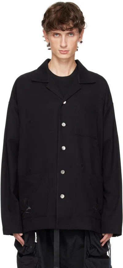 Mastermind Japan Black Flannel Shirt Jacket
