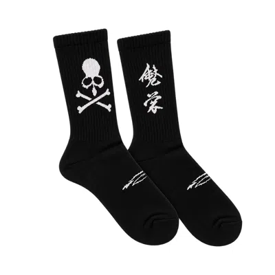 Mastermind Japan Black Fuzzy Crew Socks
