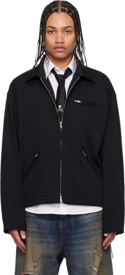 Mastermind Japan Black Jersey Detroit Jacket In Blue