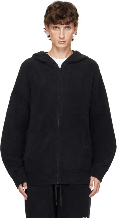 Mastermind Japan Black Lounge Full-zip Hoodie In Black X Charcoal