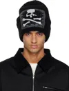 Mastermind Japan Black Mw Hand Knitted Beanie In Black
