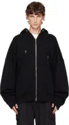 Mastermind Japan Black Oversize Glass Beaded Full-zip Hoodie In Black