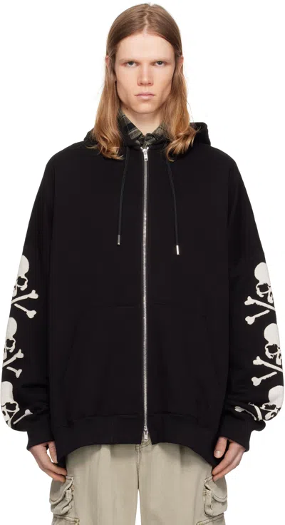 Mastermind Japan Black Oversized Patch Zip-up Hoodie