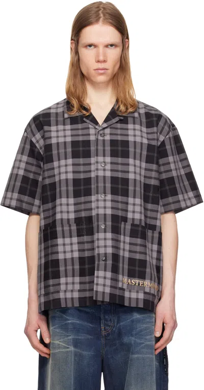 MASTERMIND JAPAN BLACK PLAID SHIRT