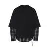 Mastermind Japan Multilayered Cotton Sweatshirt With Plaid Detail In Black