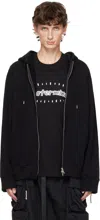 MASTERMIND JAPAN BLACK PUZZLE FULL-ZIP HOODIE