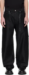 Mastermind Japan Black Puzzle Wide Straight Fit Jeans In Black