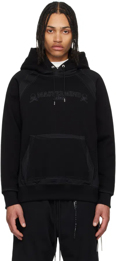 MASTERMIND JAPAN BLACK REGULAR FIT STITCHWORK HOODIE