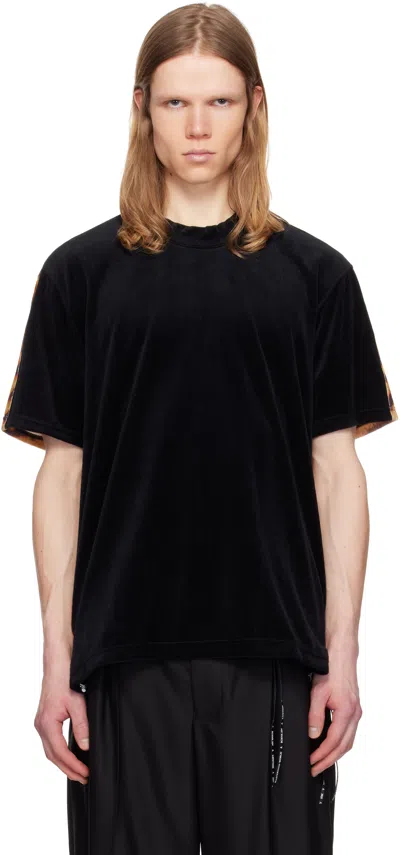 Mastermind Japan Black Regular Fit Switched Animal Velour T-shirt In Black X Tiger