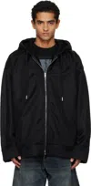 Mastermind Japan Sheer Multi-layered Zipper Casual Jacket In Black