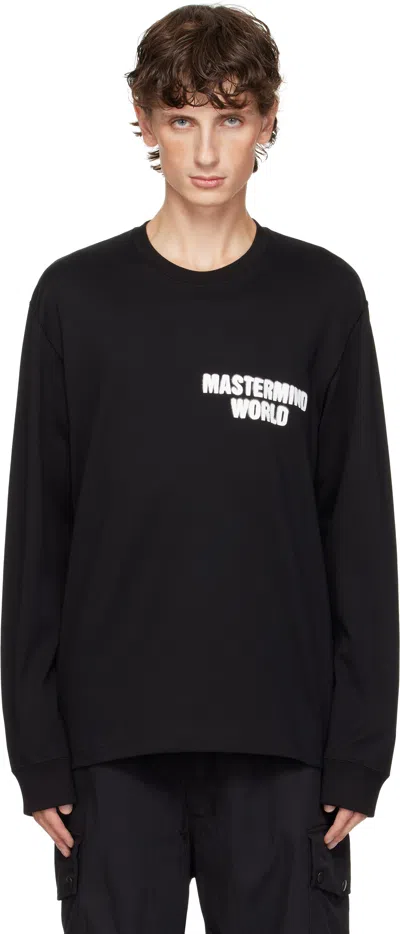 Mastermind Japan Black Spray Paint Long Sleeve T-shirt