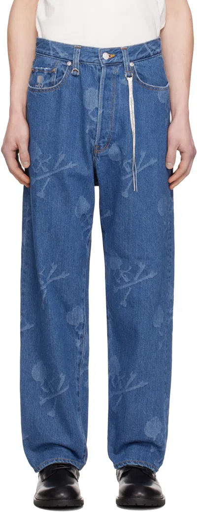 Mastermind Japan Blue Monogram Straight Denim Jeans