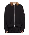 Mastermind Japan Black Jersey Bomber Jacket In Black