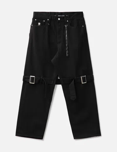 Mastermind Japan Bontage Wide Denim Pants In Black