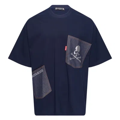 Mastermind Japan Boxy Fit Denim Pocket Short Sleeve Tee In Blue