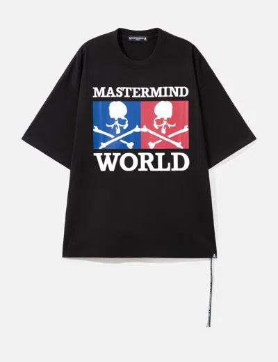 Mastermind Japan Boxy Two-tone Motif Logo Ss Tee In Black
