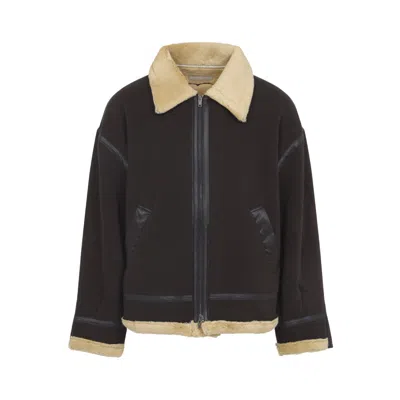 MASTERMIND JAPAN BROWN POINT COLLAR ZIP JACKET