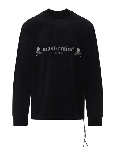 Mastermind Japan Velour Long Sleeves Tee In Gray