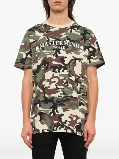 Mastermind Japan Camouflage-print Logo-print T-shirt In Green